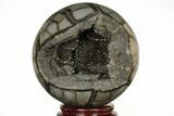 Polished Septarian Geode Sphere - Madagascar #215597-1